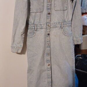 Zara Blue Denim Dress Size Medium New